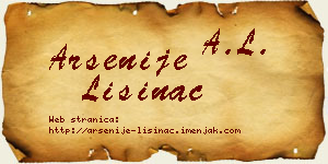 Arsenije Lisinac vizit kartica
